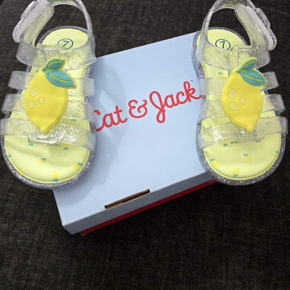Cat & Jack Lemon-Themed Kids Sandals with Clear Straps - Picture 1 of 9